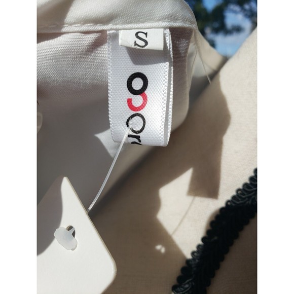 OC Order Plus White w/Floral Raglan Puff Long Sleeve Blouse Size Small Button-up - Picture 6 of 8